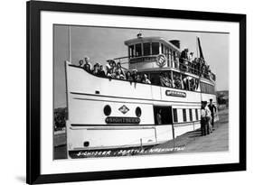 Seattle, Washington - SS Sightseer Ship Docked-Lantern Press-Framed Art Print