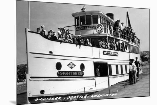 Seattle, Washington - SS Sightseer Ship Docked-Lantern Press-Mounted Art Print