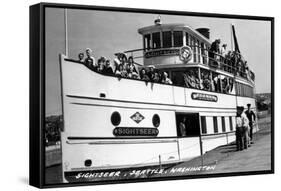 Seattle, Washington - SS Sightseer Ship Docked-Lantern Press-Framed Stretched Canvas