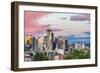 Seattle, Washington State, USA. Downtown Seattle at sunset on a summer day.-Emily Wilson-Framed Photographic Print