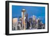 Seattle, Washington State, USA. Downtown Seattle at sunset on a summer day.-Emily Wilson-Framed Photographic Print