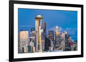 Seattle, Washington State, USA. Downtown Seattle at sunset on a summer day.-Emily Wilson-Framed Photographic Print