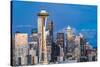 Seattle, Washington State, USA. Downtown Seattle at sunset on a summer day.-Emily Wilson-Stretched Canvas