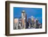 Seattle, Washington State, USA. Downtown Seattle at sunset on a summer day.-Emily Wilson-Framed Photographic Print