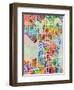 Seattle Washington Street Map-Tompsett Michael-Framed Art Print