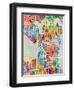 Seattle Washington Street Map-Tompsett Michael-Framed Art Print