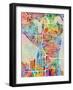 Seattle Washington Street Map-Tompsett Michael-Framed Art Print