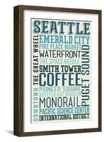 Seattle, Washington - Typography-Lantern Press-Framed Art Print