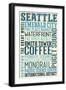 Seattle, Washington - Typography-Lantern Press-Framed Art Print