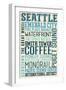 Seattle, Washington - Typography-Lantern Press-Framed Art Print