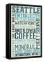 Seattle, Washington - Typography-Lantern Press-Framed Stretched Canvas