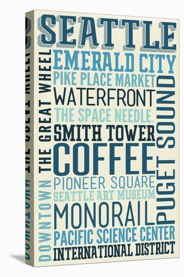 Seattle, Washington - Typography-Lantern Press-Stretched Canvas