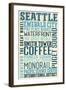 Seattle, Washington - Typography-Lantern Press-Framed Art Print