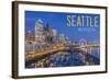 Seattle, Washington - Waterfront Scene-Lantern Press-Framed Art Print