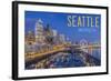 Seattle, Washington - Waterfront Scene-Lantern Press-Framed Art Print