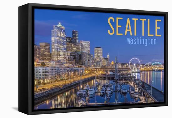 Seattle, Washington - Waterfront Scene-Lantern Press-Framed Stretched Canvas