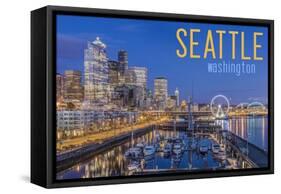 Seattle, Washington - Waterfront Scene-Lantern Press-Framed Stretched Canvas