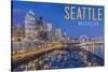 Seattle, Washington - Waterfront Scene-Lantern Press-Stretched Canvas