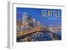 Seattle, Washington - Waterfront Scene-Lantern Press-Framed Art Print