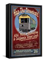 Seattle, Washington - West Seattle Streetcar-Lantern Press-Framed Stretched Canvas