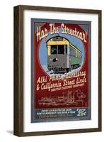 Seattle, Washington - West Seattle Streetcar-Lantern Press-Framed Art Print