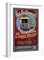 Seattle, Washington - West Seattle Streetcar-Lantern Press-Framed Art Print