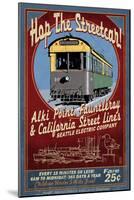 Seattle, Washington - West Seattle Streetcar-Lantern Press-Mounted Art Print