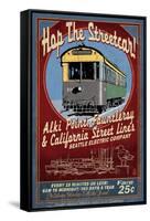 Seattle, Washington - West Seattle Streetcar-Lantern Press-Framed Stretched Canvas