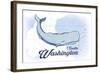 Seattle, Washington - Whale - Blue - Coastal Icon-Lantern Press-Framed Art Print