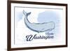 Seattle, Washington - Whale - Blue - Coastal Icon-Lantern Press-Framed Premium Giclee Print