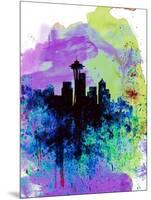 Seattle Watercolor Skyline 1-NaxArt-Mounted Art Print