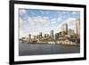 Seattle waterfront and skyline. Clouds reflected in glass buildings-Trish Drury-Framed Photographic Print