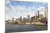 Seattle waterfront and skyline. Clouds reflected in glass buildings-Trish Drury-Mounted Photographic Print