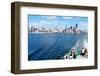 Seattle Waterfront Pier 55 and 54. Downtown View from Ferry.-Iriana Shiyan-Framed Photographic Print