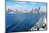 Seattle Waterfront Pier 55 and 54. Downtown View from Ferry.-Iriana Shiyan-Mounted Photographic Print