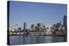 Seattle Waterfront with the Great Wheel on Pier 57, Seattle, Washington, USA-Charles Sleicher-Stretched Canvas