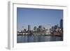 Seattle Waterfront with the Great Wheel on Pier 57, Seattle, Washington, USA-Charles Sleicher-Framed Photographic Print