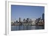 Seattle Waterfront with the Great Wheel on Pier 57, Seattle, Washington, USA-Charles Sleicher-Framed Photographic Print