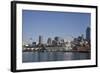 Seattle Waterfront with the Great Wheel on Pier 57, Seattle, Washington, USA-Charles Sleicher-Framed Photographic Print