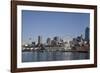 Seattle Waterfront with the Great Wheel on Pier 57, Seattle, Washington, USA-Charles Sleicher-Framed Photographic Print