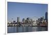 Seattle Waterfront with the Great Wheel on Pier 57, Seattle, Washington, USA-Charles Sleicher-Framed Photographic Print