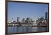 Seattle Waterfront with the Great Wheel on Pier 57, Seattle, Washington, USA-Charles Sleicher-Framed Photographic Print