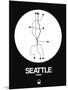 Seattle White Subway Map-NaxArt-Mounted Art Print