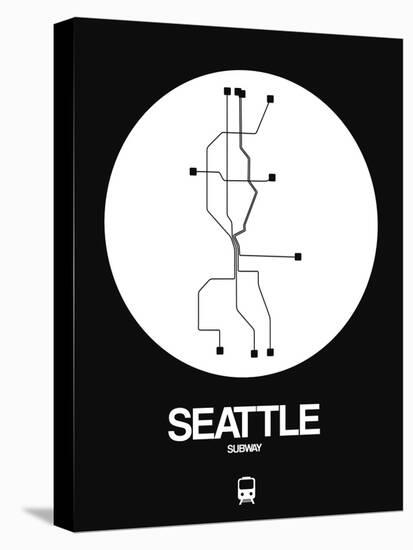 Seattle White Subway Map-NaxArt-Stretched Canvas