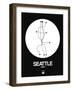 Seattle White Subway Map-NaxArt-Framed Art Print