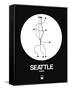 Seattle White Subway Map-NaxArt-Framed Stretched Canvas