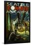 Seattle Zombie Apocalypse-Lantern Press-Framed Art Print