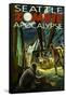 Seattle Zombie Apocalypse-Lantern Press-Framed Stretched Canvas
