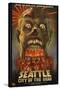 Seattle Zombies - City of the Dead-Lantern Press-Stretched Canvas