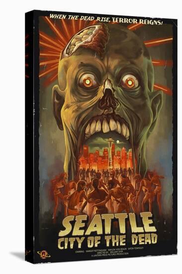 Seattle Zombies - City of the Dead-Lantern Press-Stretched Canvas